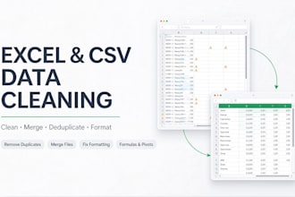 clean, merge, deduplicate and format your messy excel or csv data