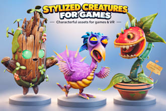 create custom stylized 3d creatures and characters  for games
