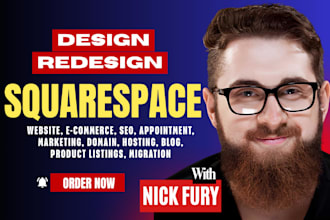 redesign squarespace website, design squarespace website development printful