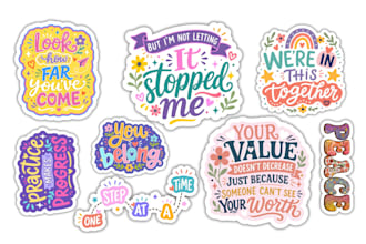 design hand lettered sticker designs as per your requirement