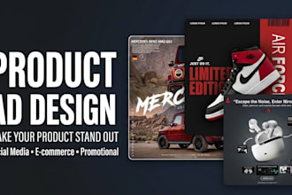 design a professional product advertisement and social media ad