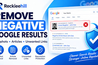 remove mugshots, negative links, unwanted content articles from google