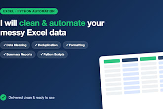 automate excel data cleaning, formatting and reports