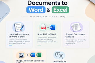 type handwriting scanned documents notes to editable word