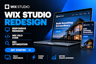 build wix studio responsive website redesign wix velo code and wix SEO
