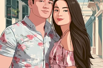 paint custom couple portrait