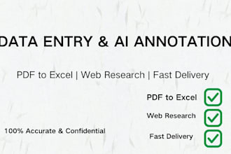do data entry, PDF conversion, and ai data annotation
