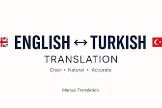manually translate english to turkish and turkish to english