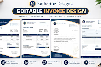 design invoice template, order form, quotation letterhead, stationery urgently