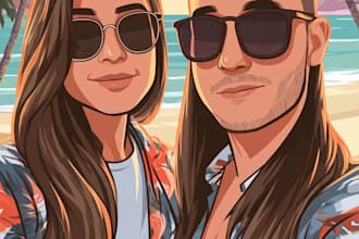 do couple portrait custom couple