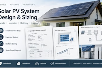 design solar pv system size panels inverter battery and layout