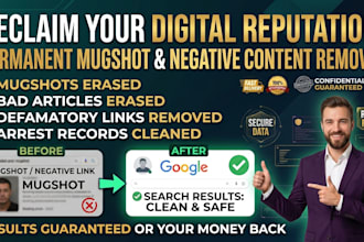 remove mugshots, erase bad articles, delete negative links, and false news