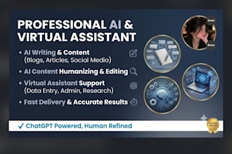 do ai content creation, writing, and virtual assistant tasks