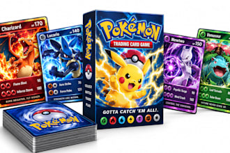 design pokemon tcg, tcg card, custom trading card, playing card game design