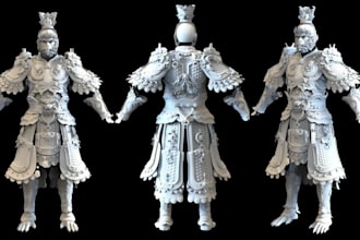 sculpt 3d wearable cosplay, anime cosplay, armor model, props stl for printing