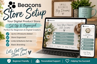 set up your beacons store for digital products