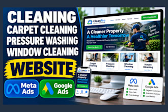 design cleaning carpet cleaning pressure washing window cleaning website meta ad