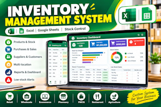 create an automated excel, google sheets inventory management system