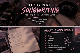 write an original pop song or lyrics for you