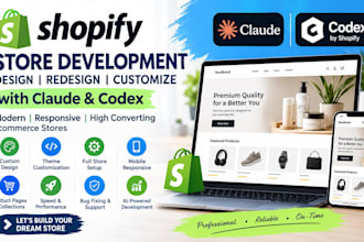 build, design, redesign, or customize your shopify store with claude or codex