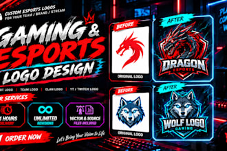 custom esports and gaming logo for your team