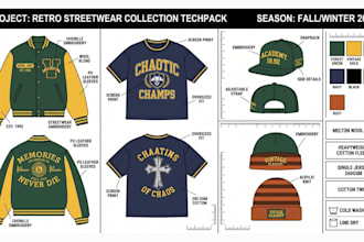 design retro streetwear tech pack