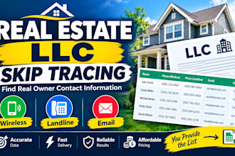 do accurate skip tracing for real estate llc owners