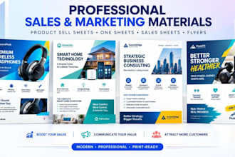 design professional product sell sheet, one sheet, sales sheet, and flyer