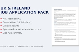 write your UK or ireland CV and find sponsored jobs