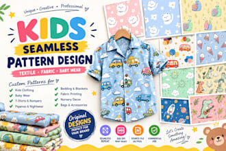 design cute seamless patterns for kids and baby textile
