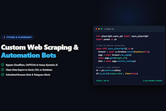 build a python web scraper and playwright automation bot