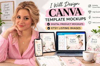design canva template mockups digital product mockups etsy listing