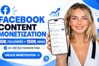 help you with facebook content monetization and page monetization