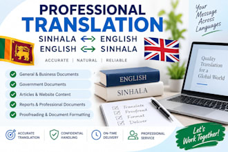 professionally translate sinhala to english