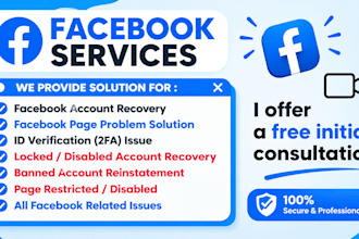 help you appeal for facebook account and page restore