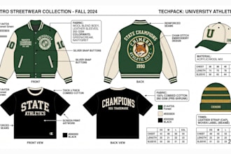 retro fashion apparel tech pack