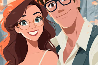 create a disney cartoon illustration