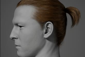 create a  game ready 3d hair card, xgen hairstyle, realistic fur, metahuman hair