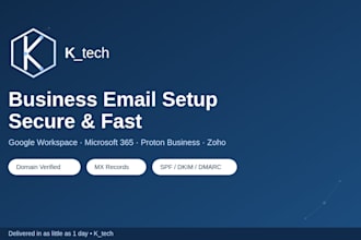 set up your business email on google workspace ,outlook,zoho or proton business