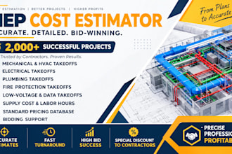 do mechanical, electrical and plumbing takeoff and cost estimation