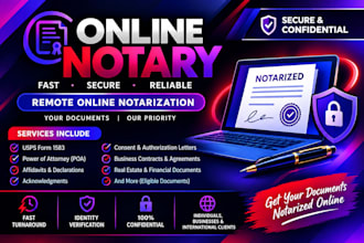 provide fast remote online notary services for legal documents in 24 hours