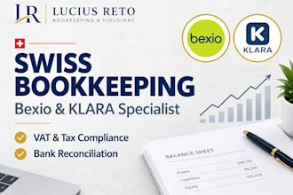 do swiss bexio klara bookkeeping vat return tax filing bank reconciliation sme