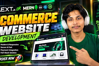 develop an ecommerce website in nextjs or mern stack