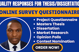 get survey respondents responses for online survey questionnaire or thesis