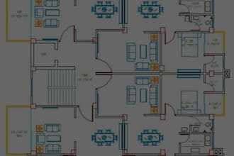 do autocad 2d drafting architectural floor plan plumbing and electrical