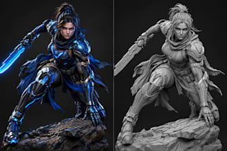 sculpt toy deisgn high detail 3d characters and miniatures for 3d printing stl