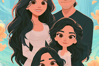 make a disney cartoon illustration