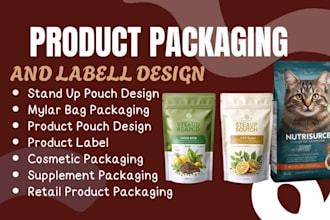 design premium stand up pouch mylar bag product pouch packaging and label design