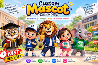 design your school college kids and children brand mascot character