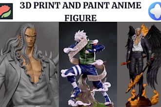 3d print and hand paint custom anime figures, figurines and resin statues